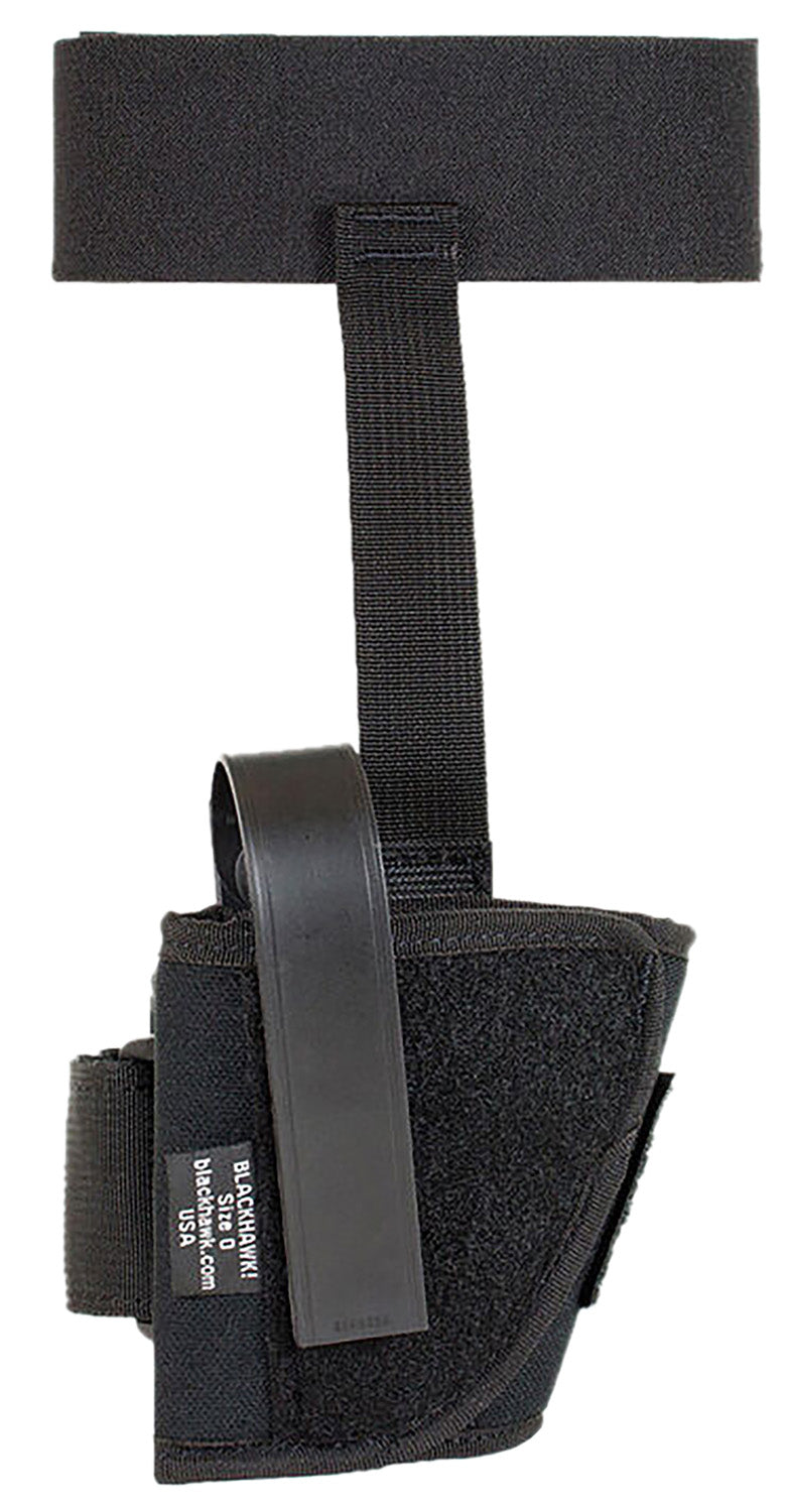 Blackhawk 40AH16BKR Soft Nylon Ankle Holster Size 16 Black Cordura for Medium and Large Semi-Auto 3.25-3.75" Barrel Right Hand