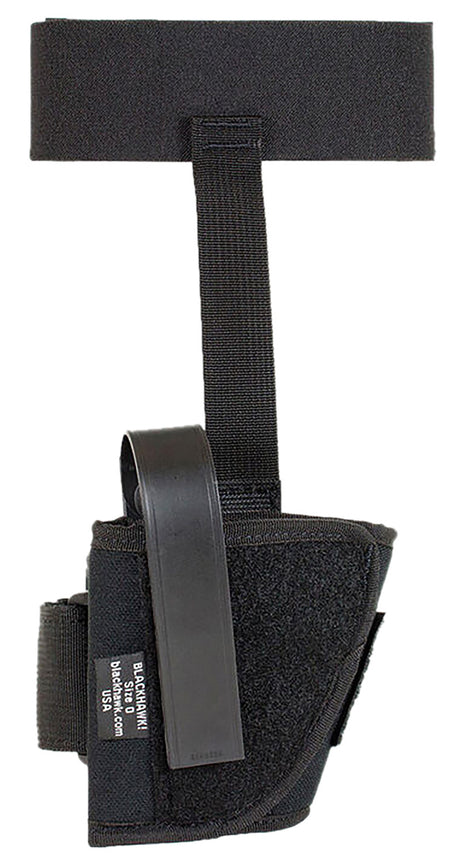 Blackhawk 40AH16BKR Soft Nylon Ankle Holster Size 16 Black Cordura for Medium and Large Semi-Auto 3.25-3.75" Barrel Right Hand