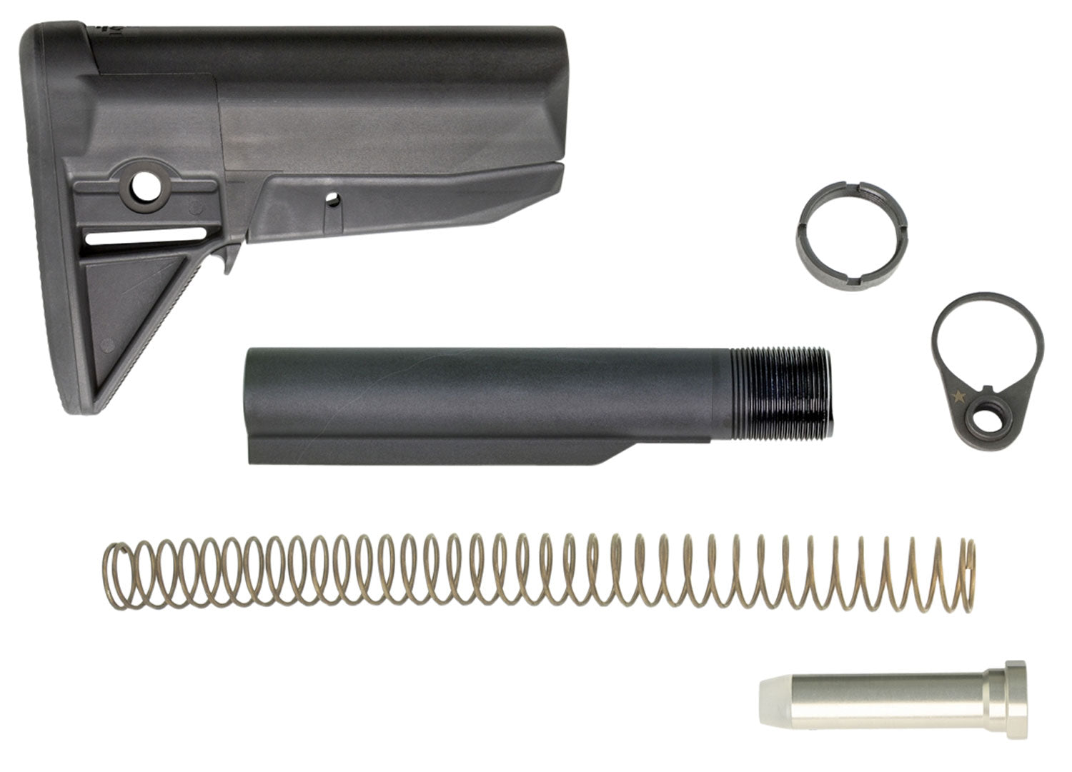BCM GFSKMOD0BLK AR-Platform Gunfighter Mod 0 Stock Assembly Kit Black Includes Tube