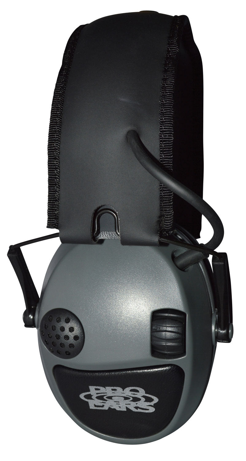 Pro Ears PESILVER Silver 22 22dB Electronic Muff Gray/Black Adult 1 Pair
