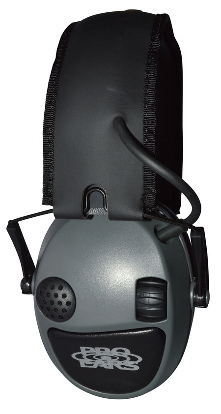 Pro Ears PESILVER Silver 22 22dB Electronic Muff Gray/Black Adult 1 Pair