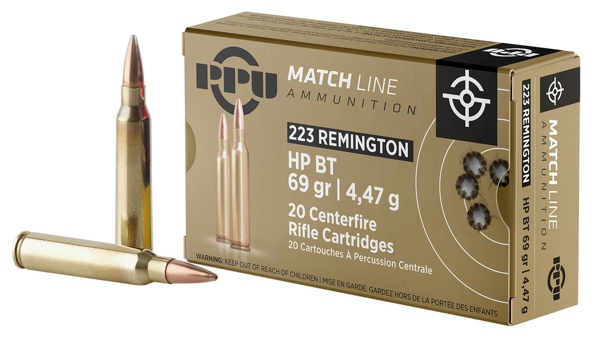 Prvi Partizan Match Hollow Point Boat Tail 69 Grain .223 Remington 2855 fps 8605003812104