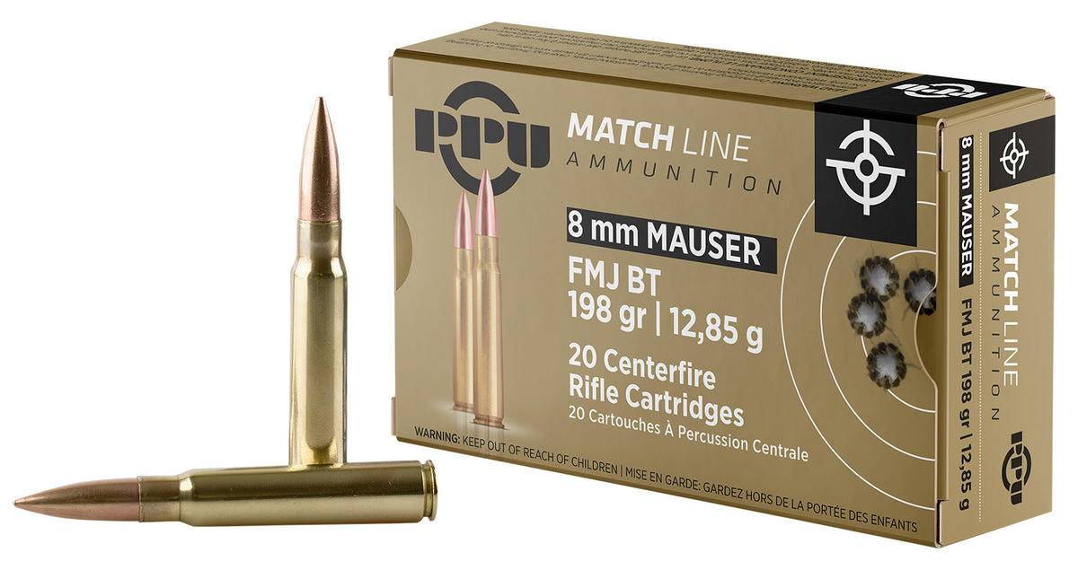 Prvi Partizan 8mm Mauser Match 200 grain Full Metal Jacket Boat Tail ammunition