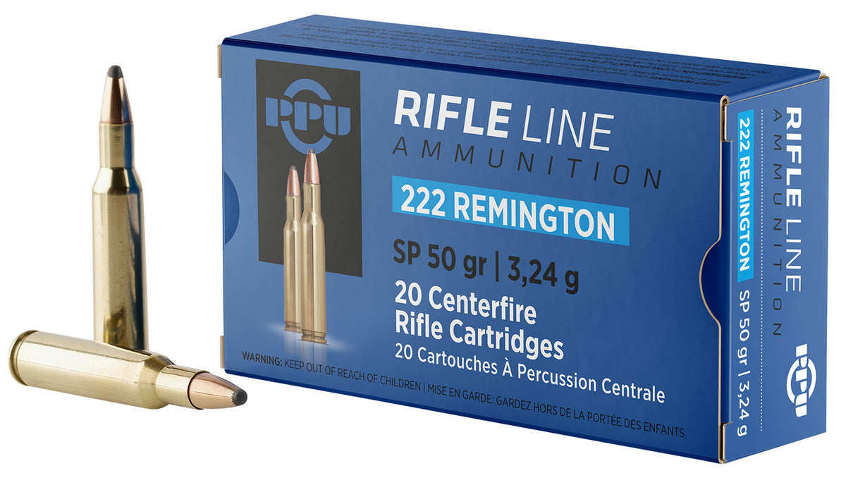 Prvi Partizan .222 Remington Rifle 50 grain Soft Point ammunition
