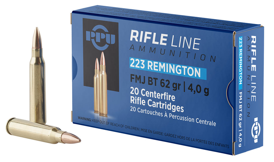 Prvi Partizan .223 Remington Rifle 62 grain Full Metal Jacket Boat Tail ammunition