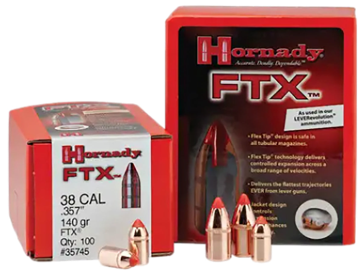 Hornady 35105 FTX .358 200 Grain Flex Tip Expanding Rifle Bullets 100 Per Box