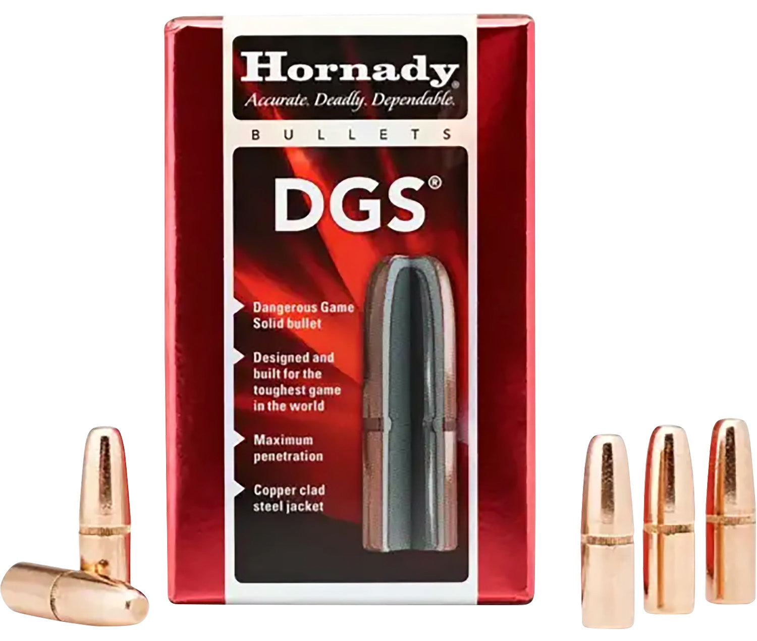 Hornady 4748 DGS .474 500 Grain Dangerous Game Solid Rifle Bullets 50 Per Box
