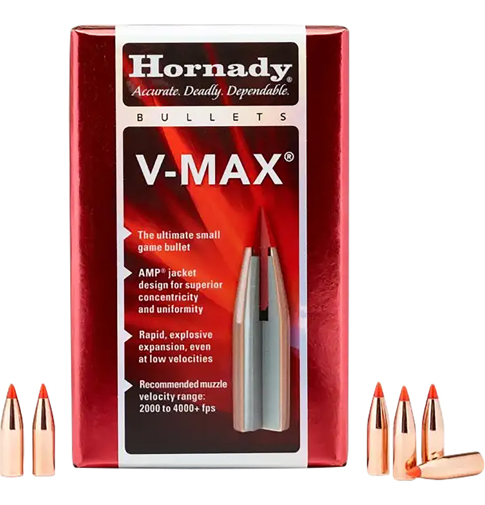 Hornady 22721 V-Max .277 110 Grain Flat Trajectory Rifle Bullets 100 Per Box