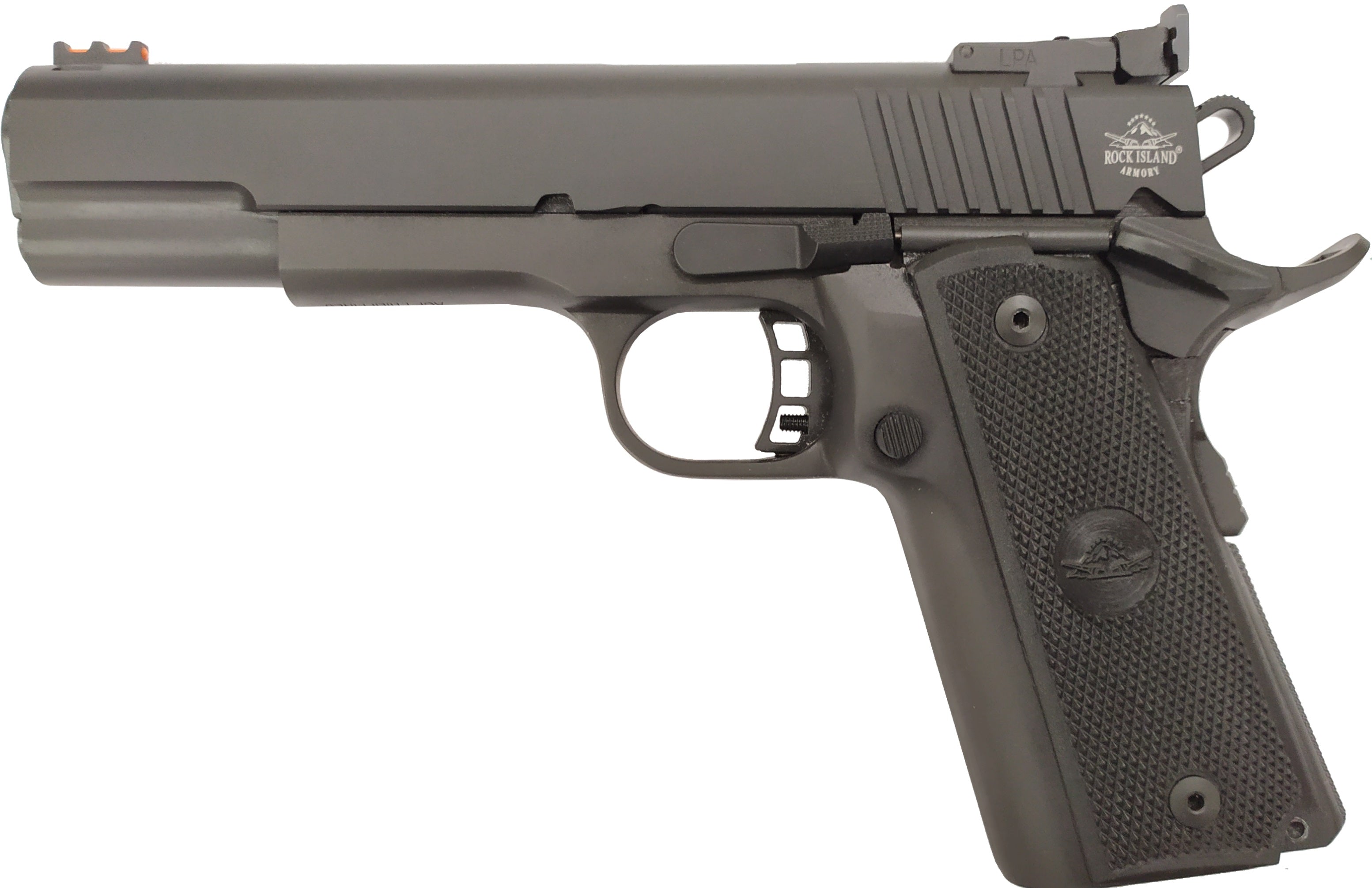 Rock Island 56922 TCM Standard FS 22 TCM Caliber with 5" Barrel, 17+1 Capacity, Overall Black Parkerized Finish Steel, Beavertail Frame, Serrated Slide & Black Polymer Grip