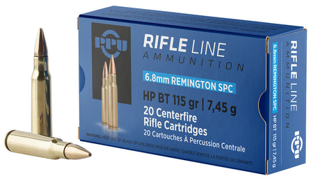 Prvi Partizan 6.8 Remington SPC Rifle 115 grain Hollow Point Boat Tail ammunition