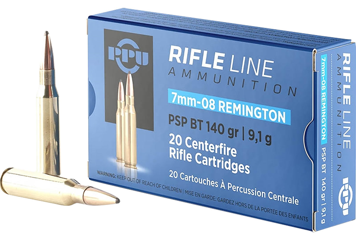 Prvi Partizan Metric Rifle Pointed Soft Point Boat Tail 140 Grain 7mm-08 Remington 2860 fps 8605003812760