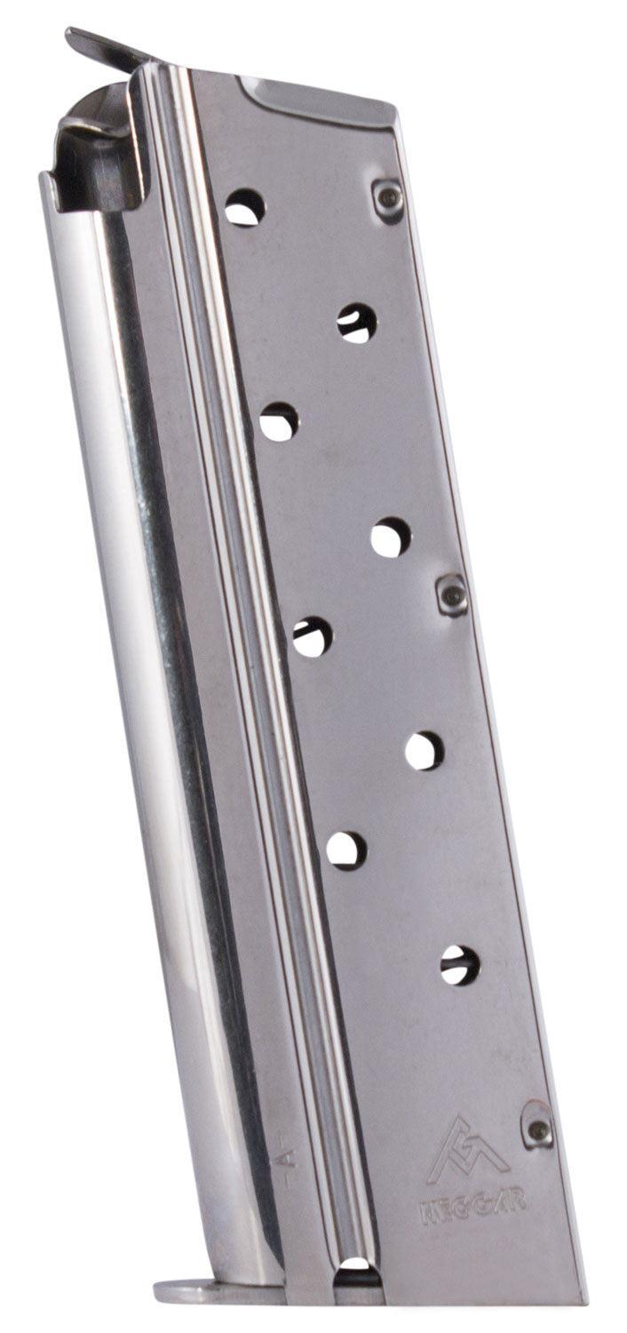 Mec-Gar 9rd 9mm Luger Nickel Standard Magazine for 1911 Government MGCGOV9LN