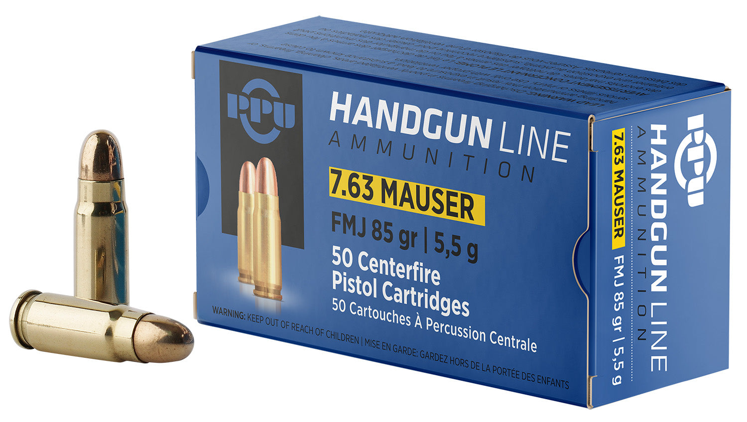 Prvi Partizan  Full Metal Jacket 85 Grain 7.63×25mm Mauser 1510 fps 8605003813217