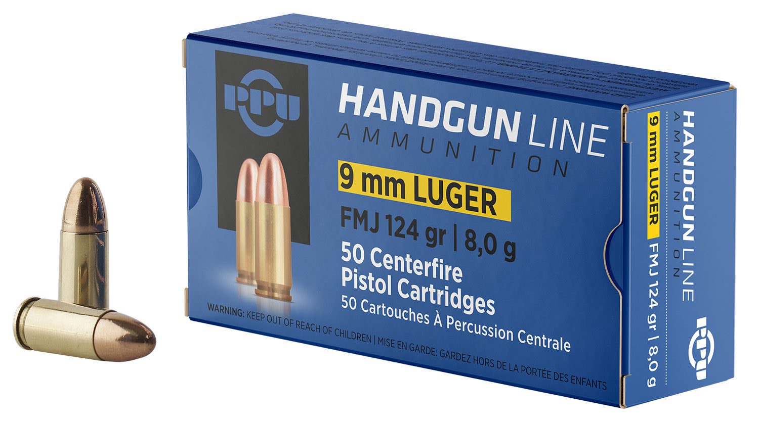 Prvi Partizan  Full Metal Jacket 124 Grain 9mm Luger/Parabellum 1120 fps 8605003813262