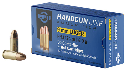 Prvi Partizan  Full Metal Jacket 124 Grain 9mm Luger/Parabellum 1120 fps 8605003813262