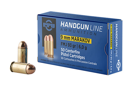 Prvi Partizan 9mm Makarov Handgun 93 grain Full Metal Jacket ammunition