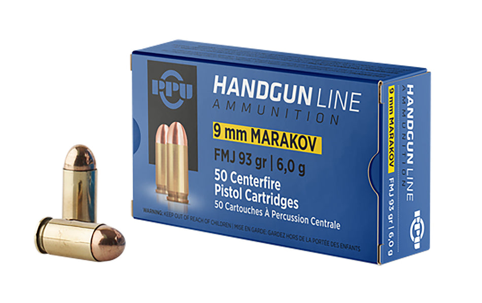 Prvi Partizan 9mm Makarov Handgun 93 grain Full Metal Jacket ammunition