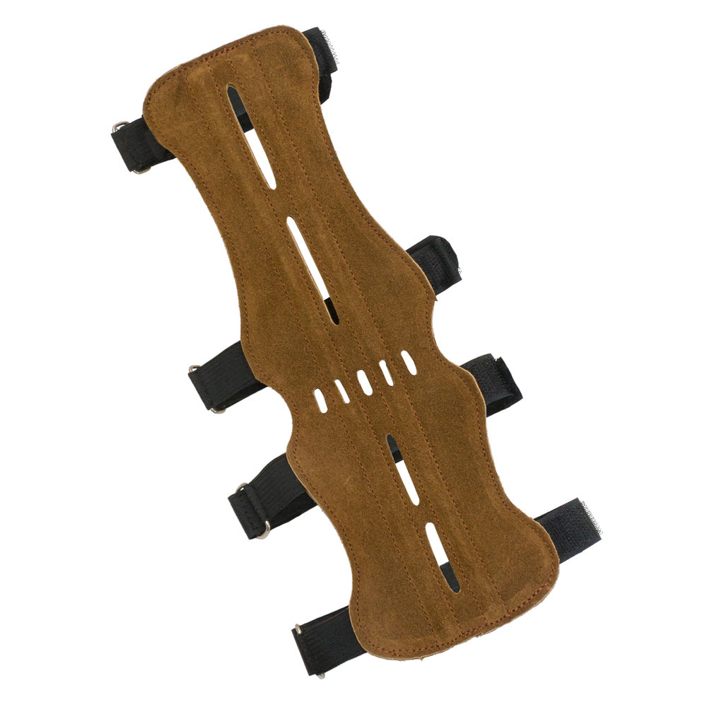 October Mountain Arm Guard 4 Strap Vented Suede 11in.