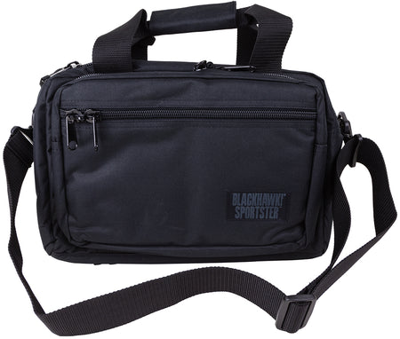 Blackhawk Sportster Deluxe Black PVC Laminate Range Bag Holds 2 Handguns 3 Large Compartments