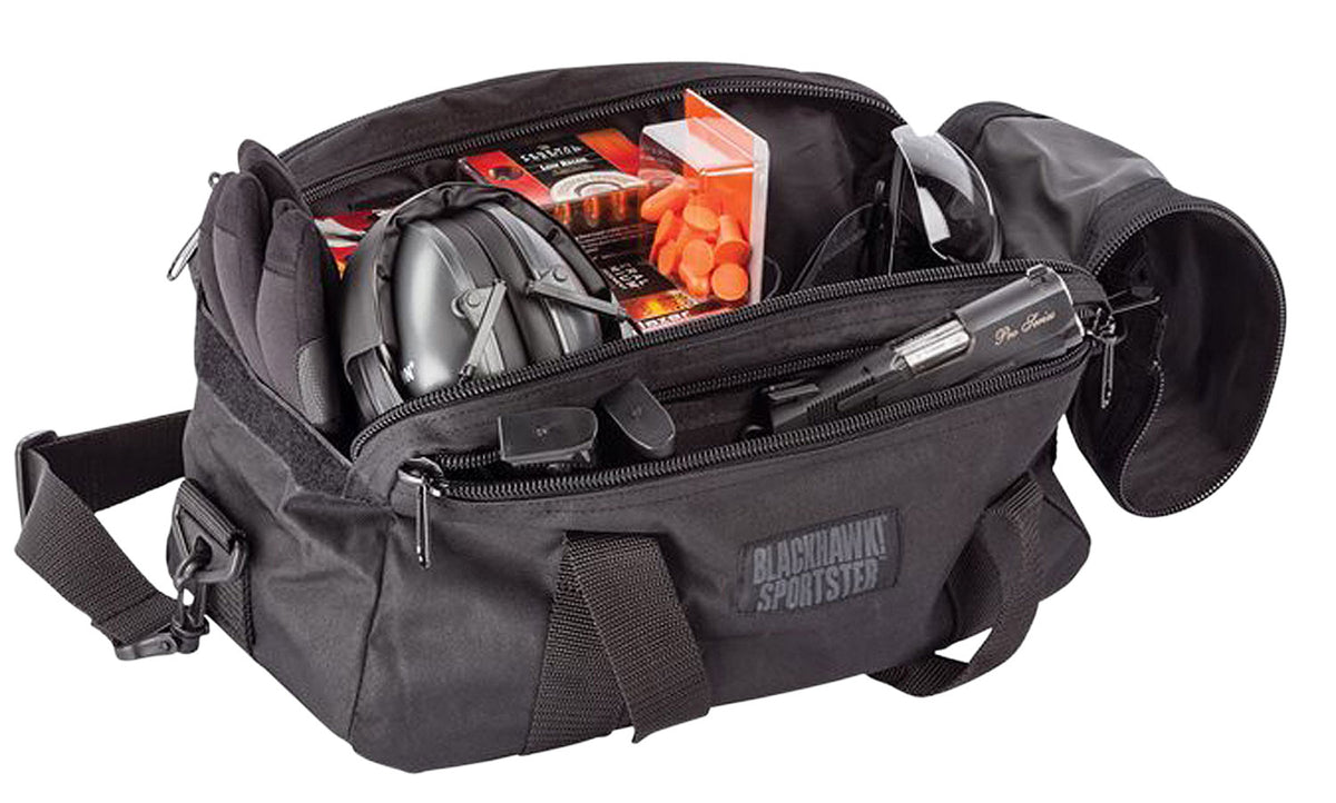 Blackhawk Sportster Black PVC Laminate Handgun Bag Holds 2 Pistols Slash Pockets