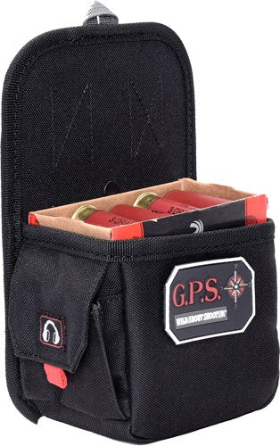 GPS Single Box Shotgun Shell Carrier 12/20 Gauge Black with Ear Pro Pocket
