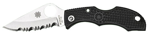 Spyderco LBKS3 Ladybug 3 Folding Knife 1.94" VG-10 Serrated Modified Clip Point SS Blade Black FRN Handle
