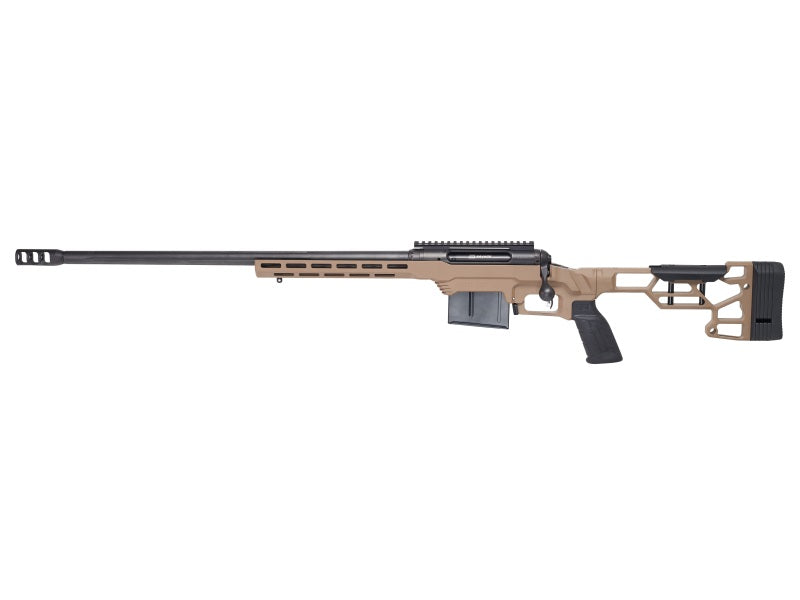 Savage Arms 57700 110 Precision 6.5 PRC 7+1 24", Matte Black Rec/Barrel, Flat Dark Earth Cerakote MDT LSS XL Chassis, Polymer Grip, Left Hand