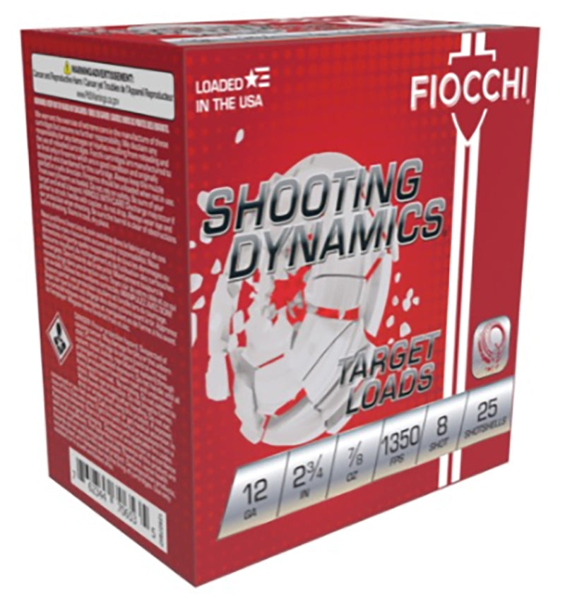 Fiocchi 12 Gauge Shotgun Ammo  2.75 in 7/8 oz #8