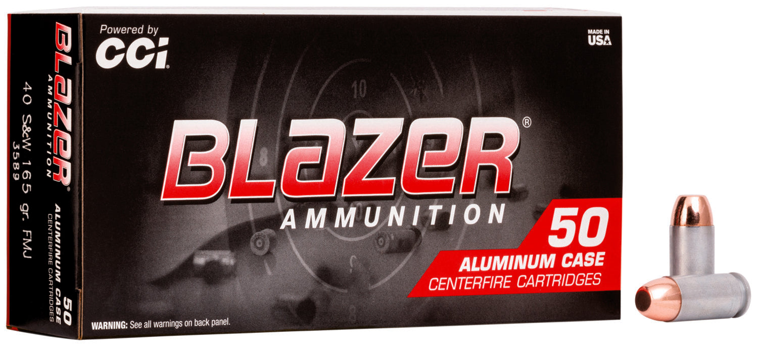 Blazer .40 S&W Aluminum 165 grain Total Metal Jacket ammunition