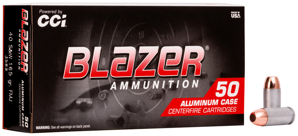 Blazer .40 S&W Aluminum 165 grain Total Metal Jacket ammunition