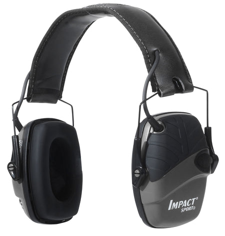 Impact Sport Electronic Muff 22 dB Gray/Black Over the Head by Howard Leight R02524