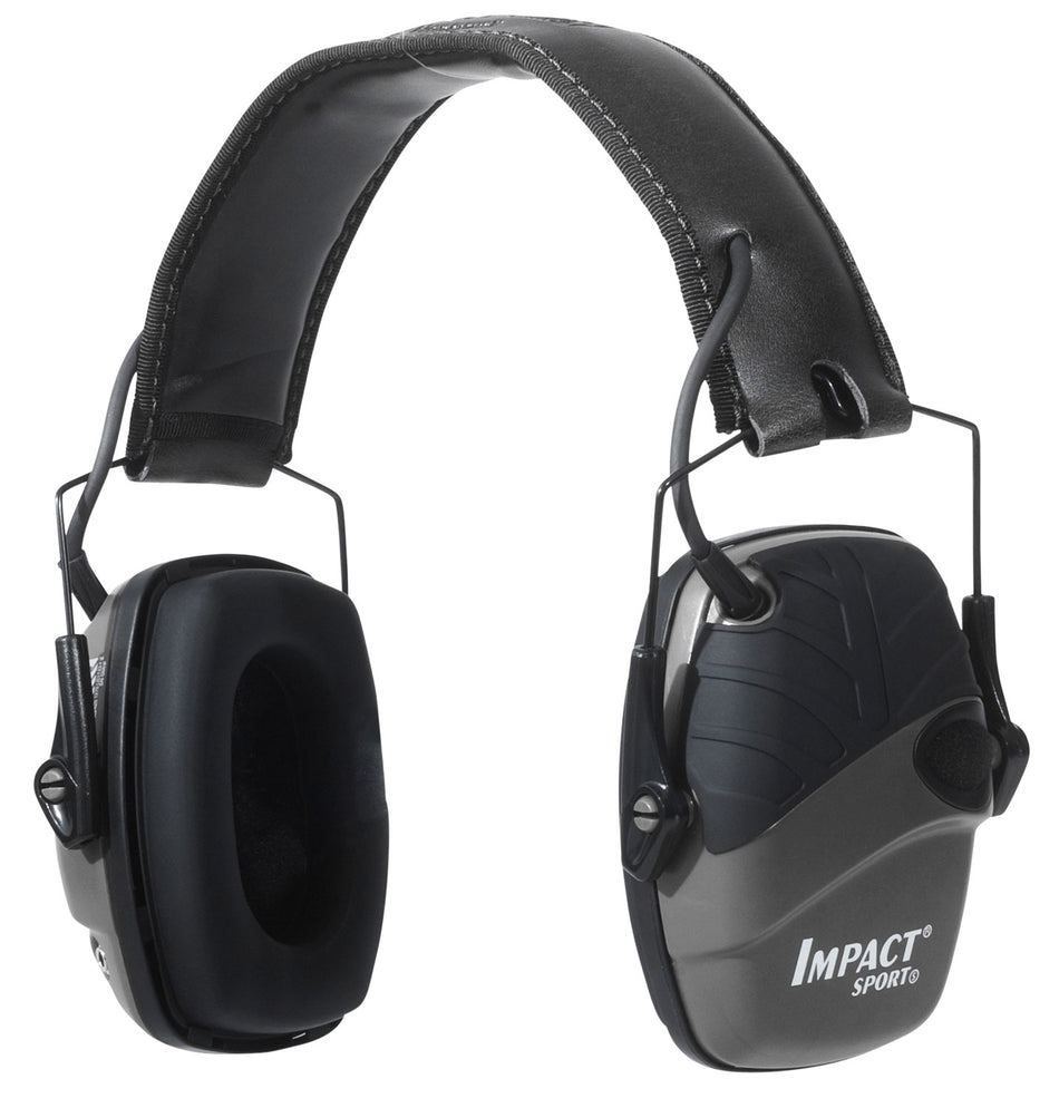Impact Sport Electronic Muff 22 dB Gray/Black Over the Head by Howard Leight R02524