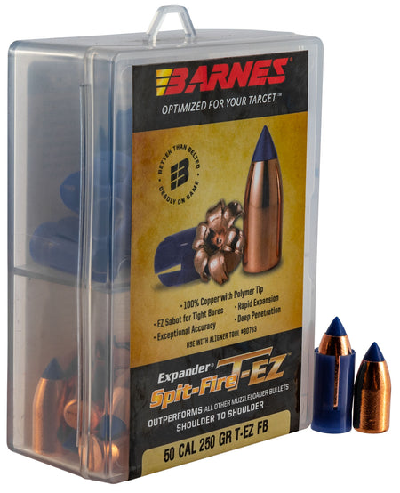 Barnes 30601 Spit-Fire T-EZ FB Muzzleloader Bullet 50 Caliber 250 Grain 24/Box