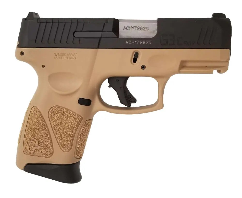 TAURUS G3C 9MM TAN/BLK PSTL 3.26" 3-12RD MAGS TORO