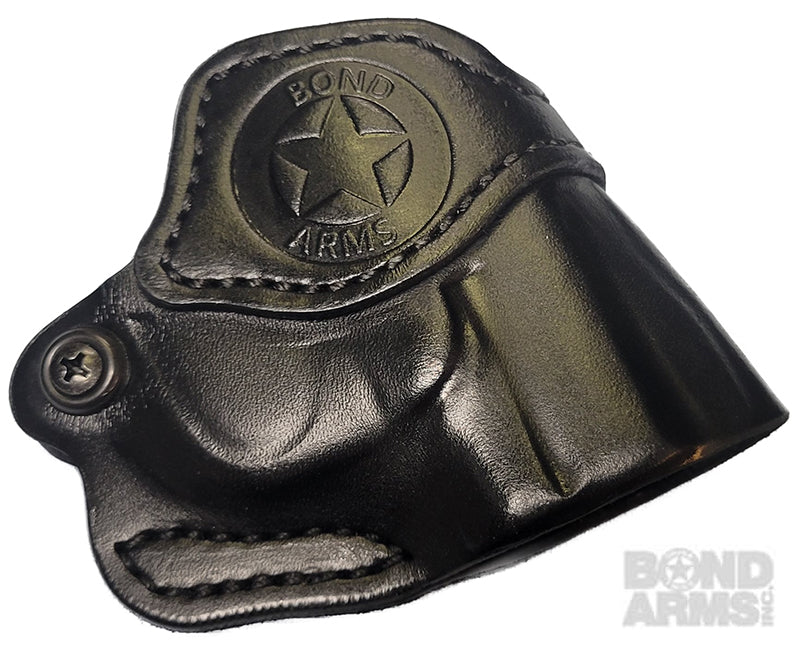 Bond Arms Cross Draw Leather Holster 3" Brl Black with Black Stitching