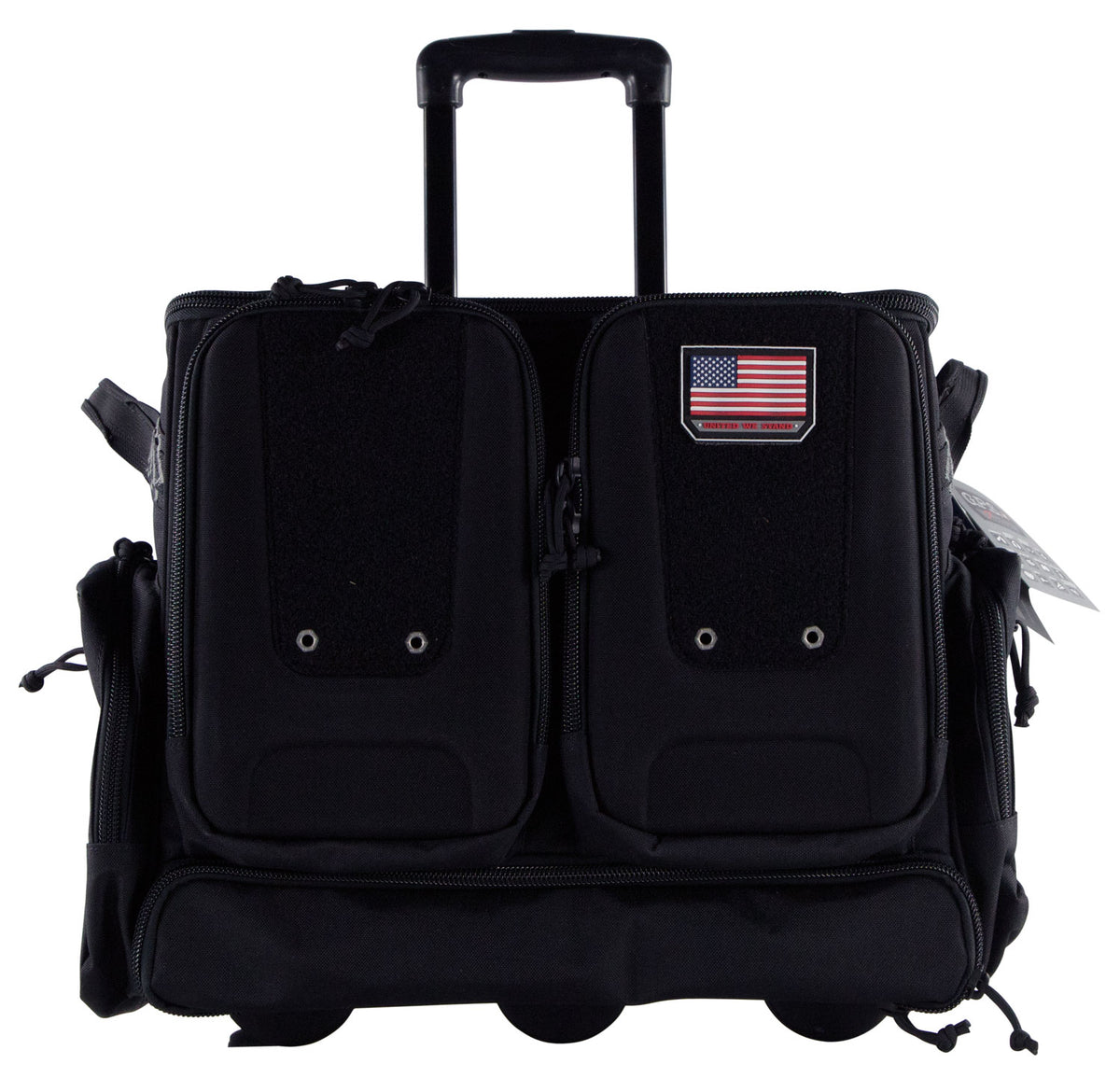 GPS T2112ROBB Tactical Rolling Black Range Bag 1000D Nylon Teflon Holds 10 Handguns with ATV Wheels