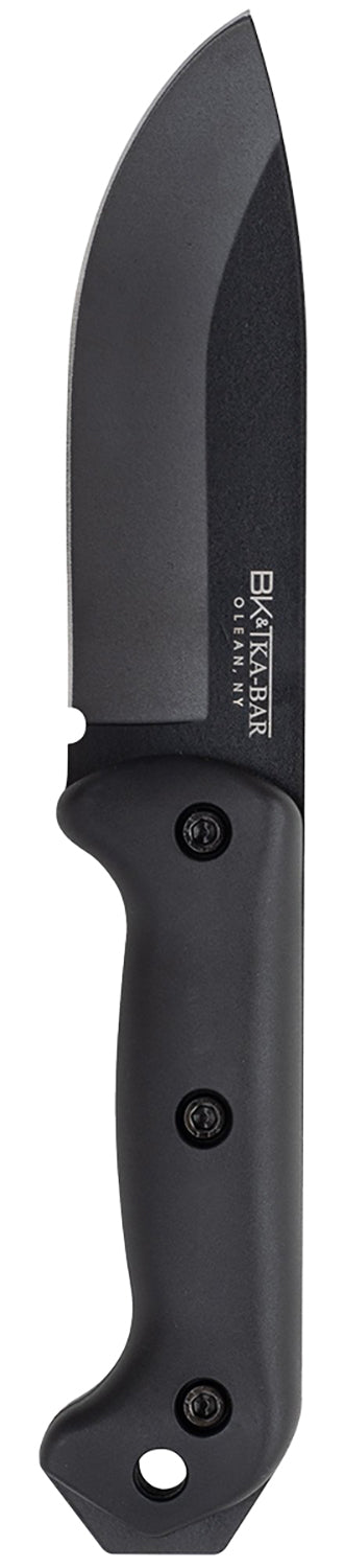 Ka-Bar BK2 Becker Campanion 5.25" Fixed Blade Knife, Plain 1095 Cro-Van, Black Ultramid Handle, Sheath Included