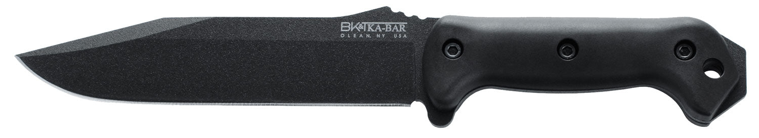 Ka-Bar BK7 Becker Combat Utility 7" Fixed Blade Knife, 1095 Cro-Van Steel, Black Ultramid Handle, Sheath Included