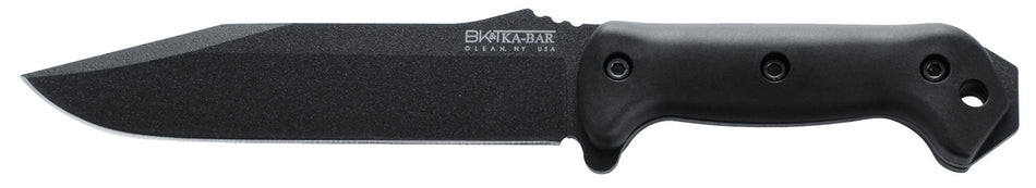 Ka-Bar BK7 Becker Combat Utility 7" Fixed Blade Knife, 1095 Cro-Van Steel, Black Ultramid Handle, Sheath Included