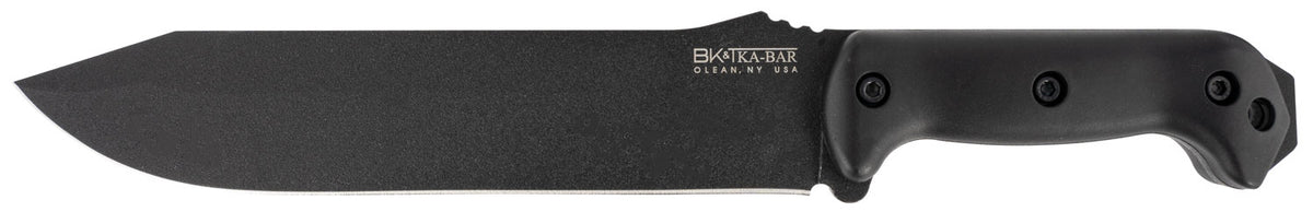 Ka-Bar BK9 Becker Combat Bowie 9.25" Fixed Blade Knife, Plain 1095 Cro-Van, Black Ultramid Handle, Sheath Included
