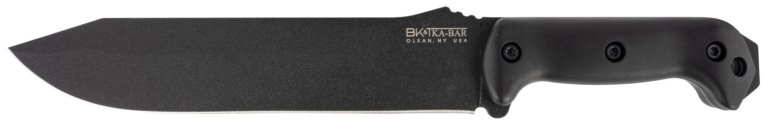 Ka-Bar BK9 Becker Combat Bowie 9.25" Fixed Blade Knife, Plain 1095 Cro-Van, Black Ultramid Handle, Sheath Included