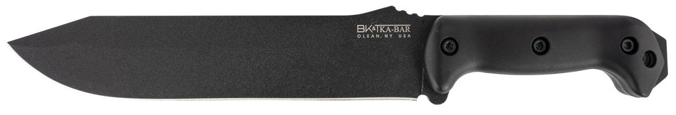 Ka-Bar BK9 Becker Combat Bowie 9.25" Fixed Blade Knife, Plain 1095 Cro-Van, Black Ultramid Handle, Sheath Included