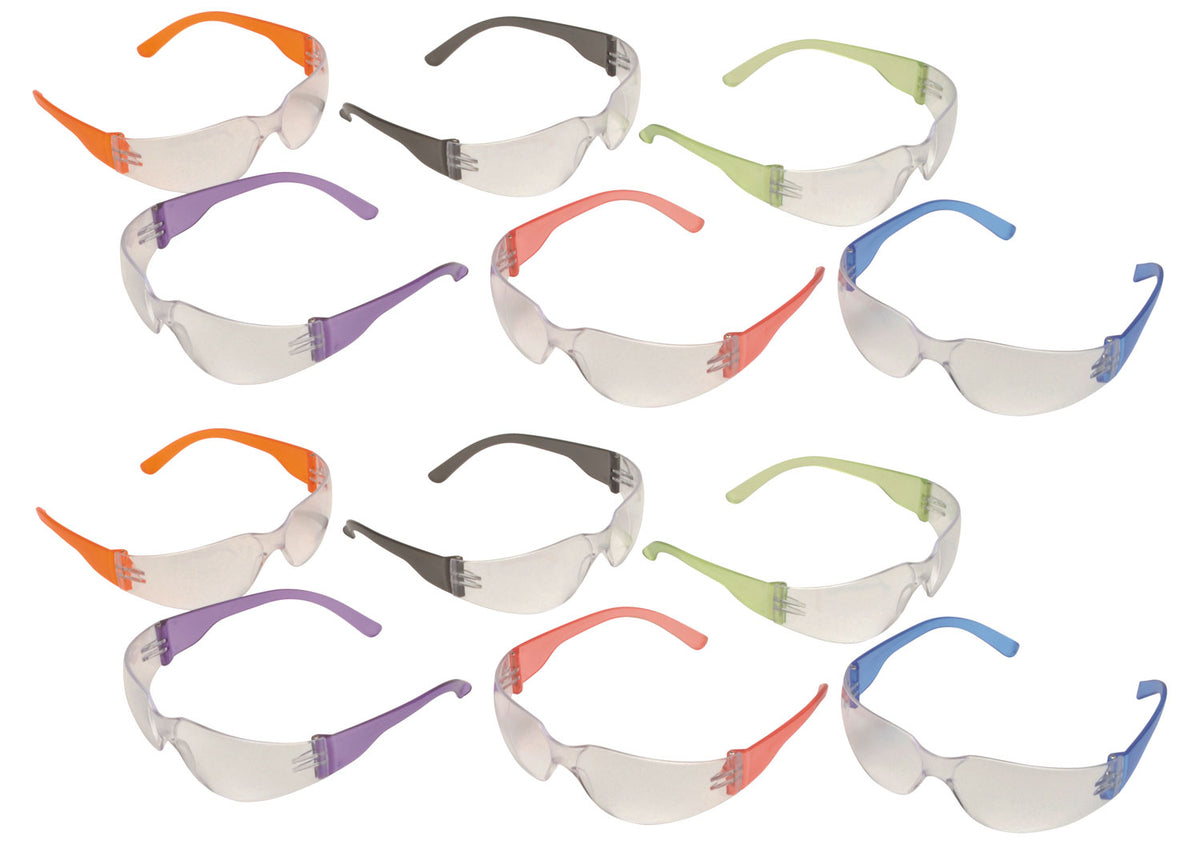 Pyramex S4110SMP Intruder Protective Glasses Clear Anti-Scratch Polycarbonate Assorted Temples 12 Pair