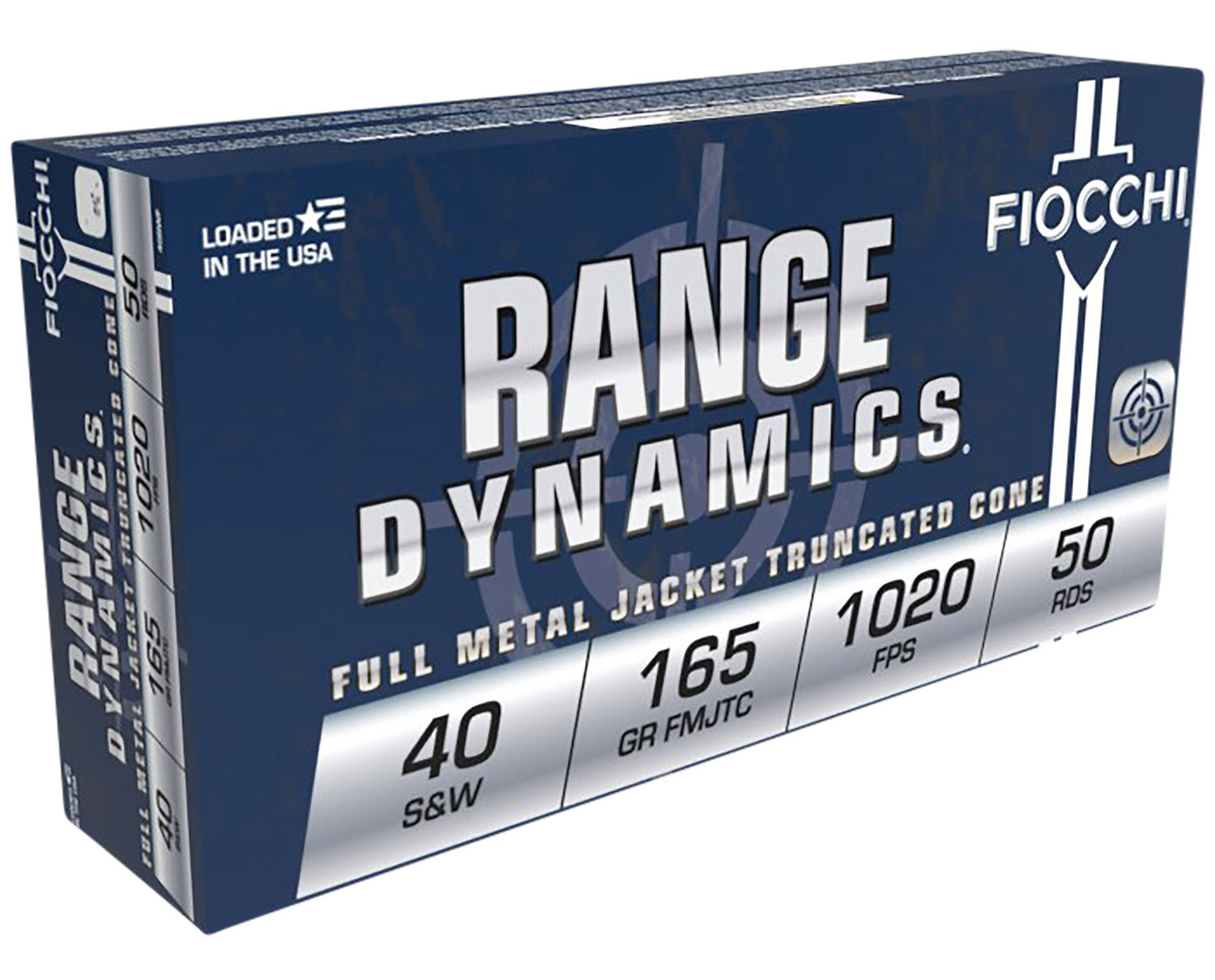 Fiocchi Range Dynamics Full Metal Jacket Truncated Cone 165 Grain .40 S&W 1020 fps 762344706573
