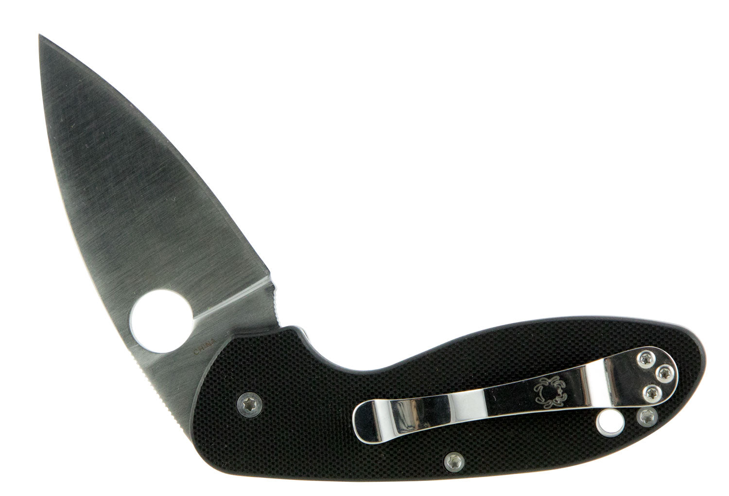 Spyderco C216GP Efficient Folding Knife 2.98" 8Cr13MoV Plain Edge Drop Point SS Blade Black G10 Handle