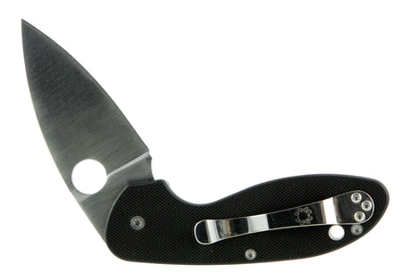 Spyderco C216GP Efficient Folding Knife 2.98" 8Cr13MoV Plain Edge Drop Point SS Blade Black G10 Handle