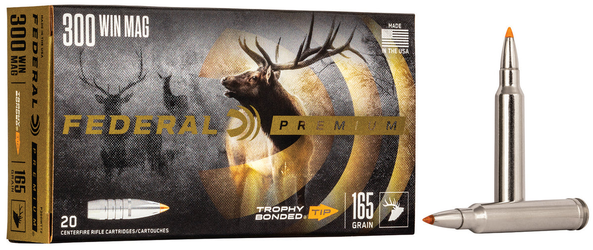 Federal .300 Winchester Mag Premium 165 grain Trophy Bonded Tip ammunition