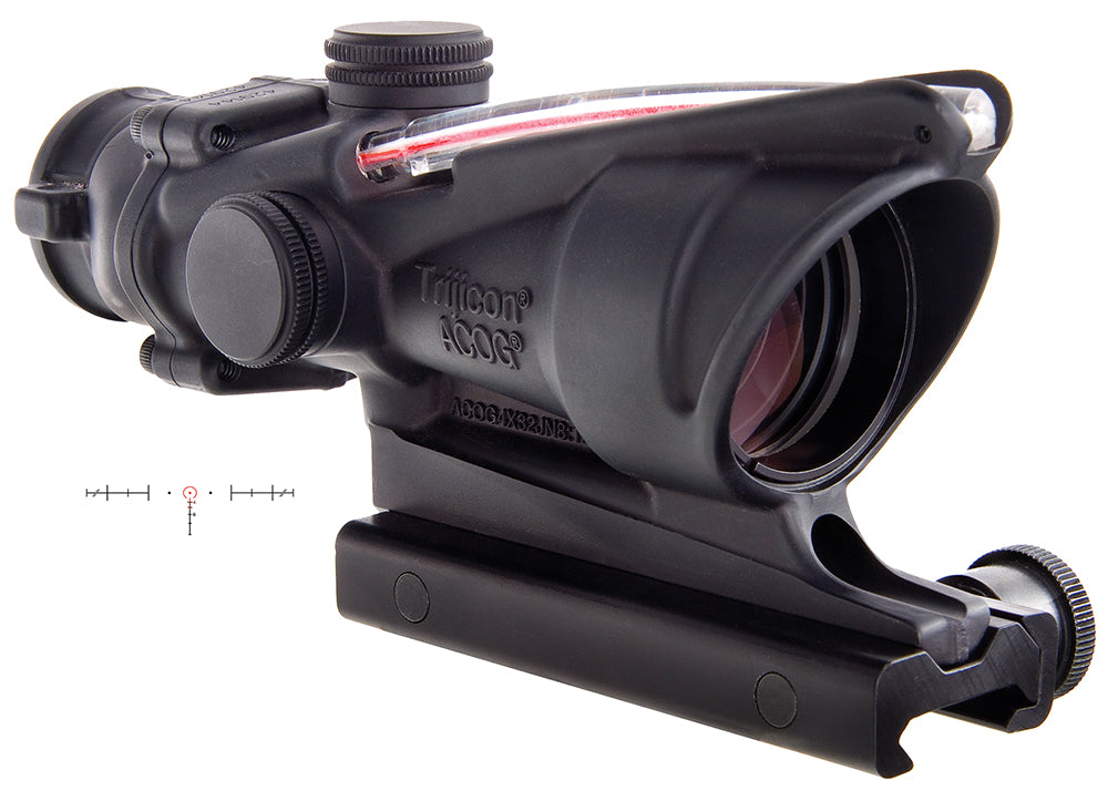 Trijicon ACOG 100219 Black Hardcoat Anodized 4x32mm Fixed Scope Illuminated Red Horseshoe .223/5.56 BDC Reticle