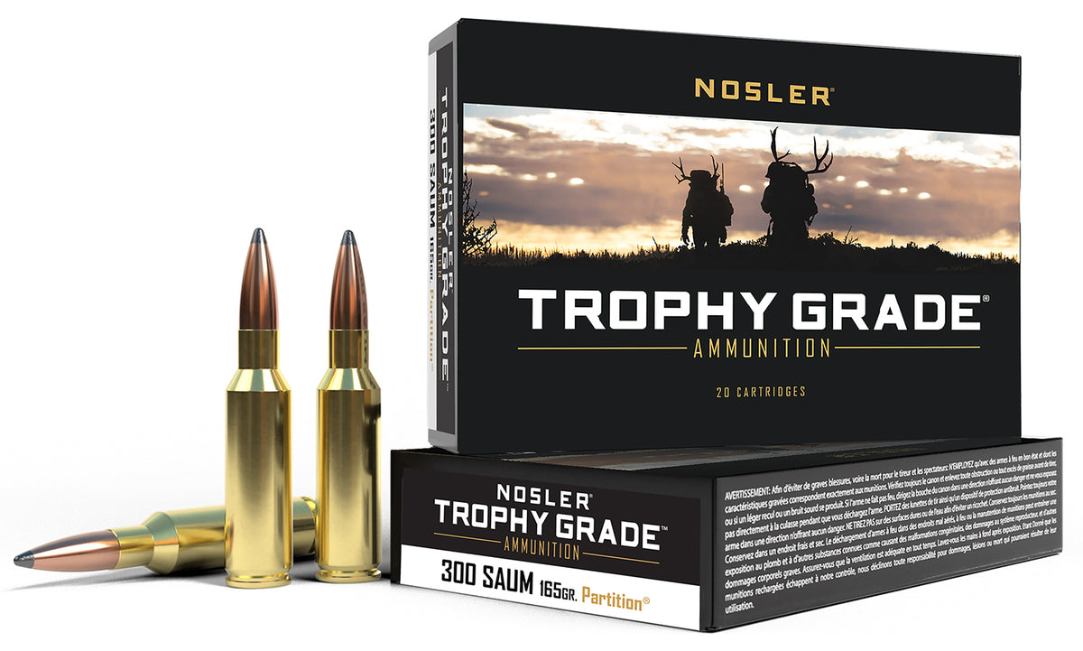 Nosler .300 Rem SAUM Trophy Grade 165 grain Nosler Spitzer Partition ammunition