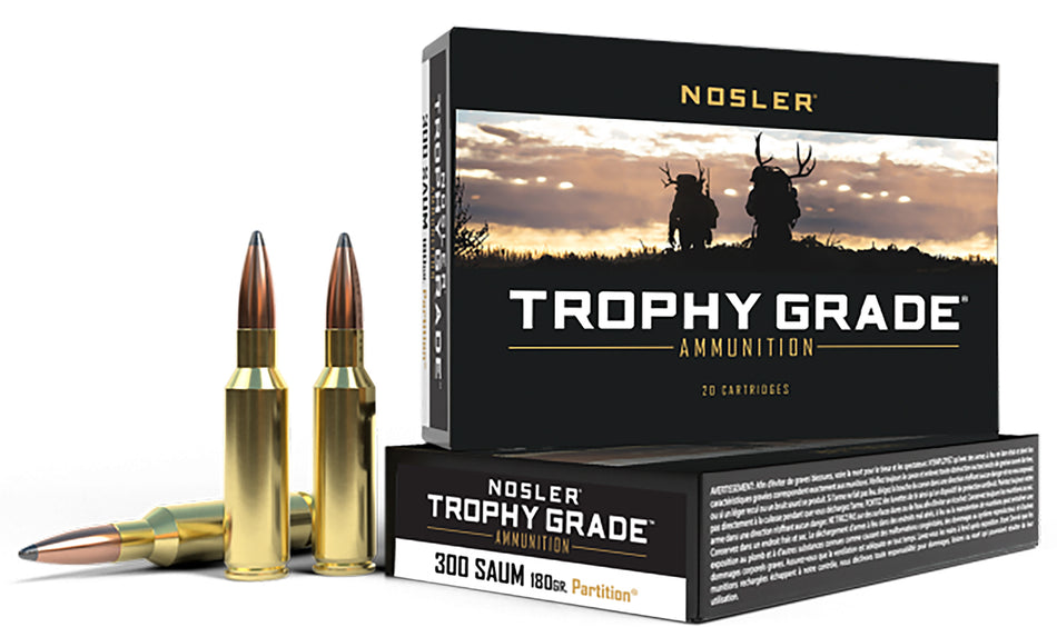 Nosler .300 Rem SAUM Trophy Grade 180 grain Nosler Spitzer Partition ammunition